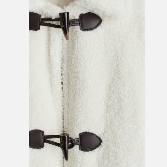 H&M Teddy Fleece Coat in White XS New - Picture 6 of 6